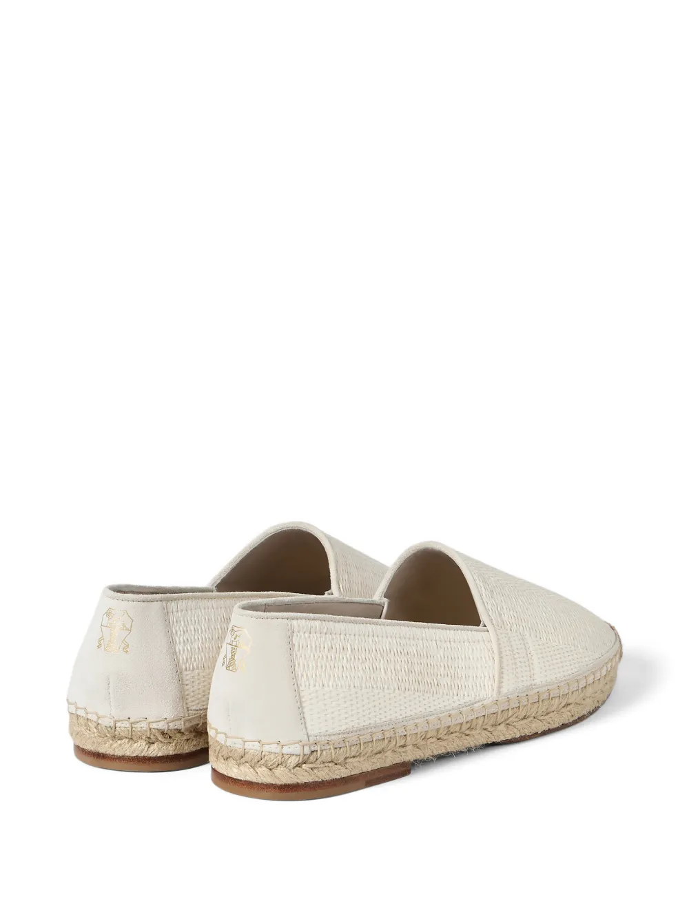 Brunello Cucinelli Techno raffia en suède espadrilles met pijpen Beige