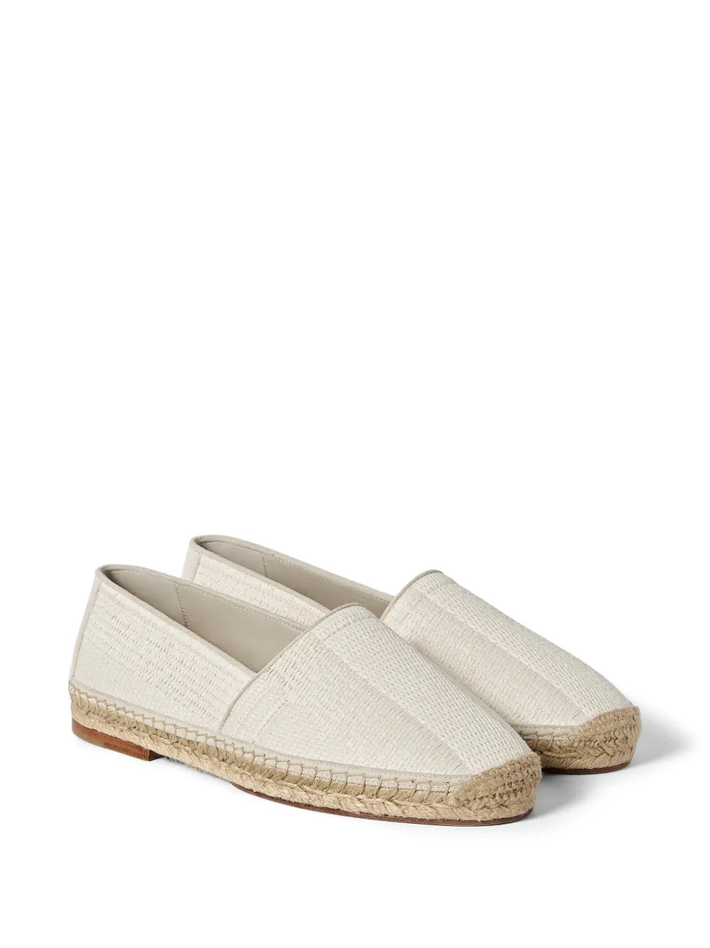 Brunello Cucinelli Techno raffia en suède espadrilles met pijpen Beige