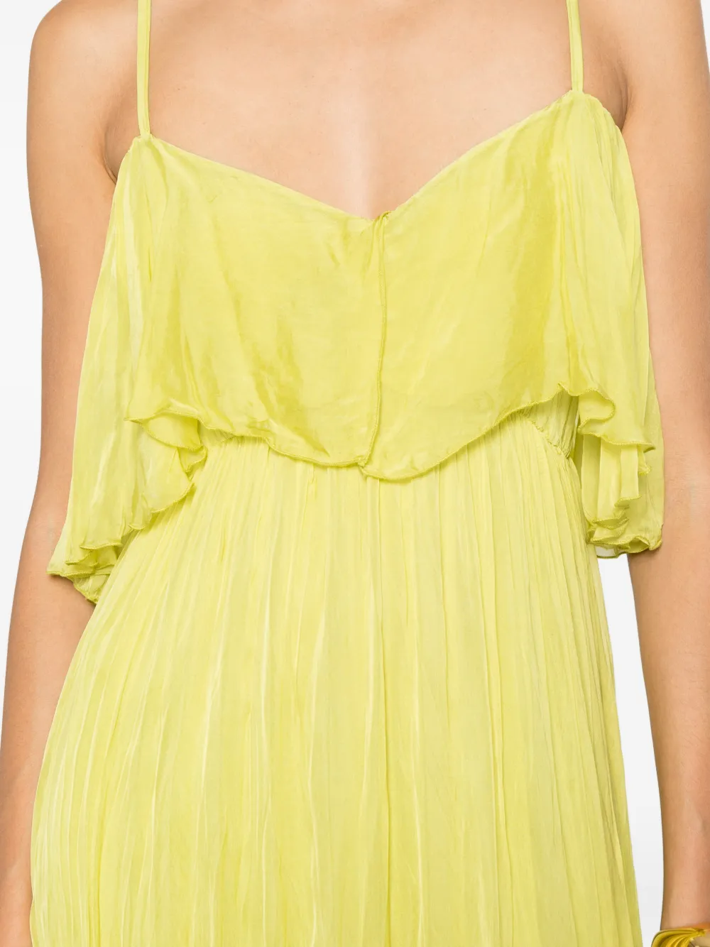DIXIE Maxi-jurk met ruches Groen