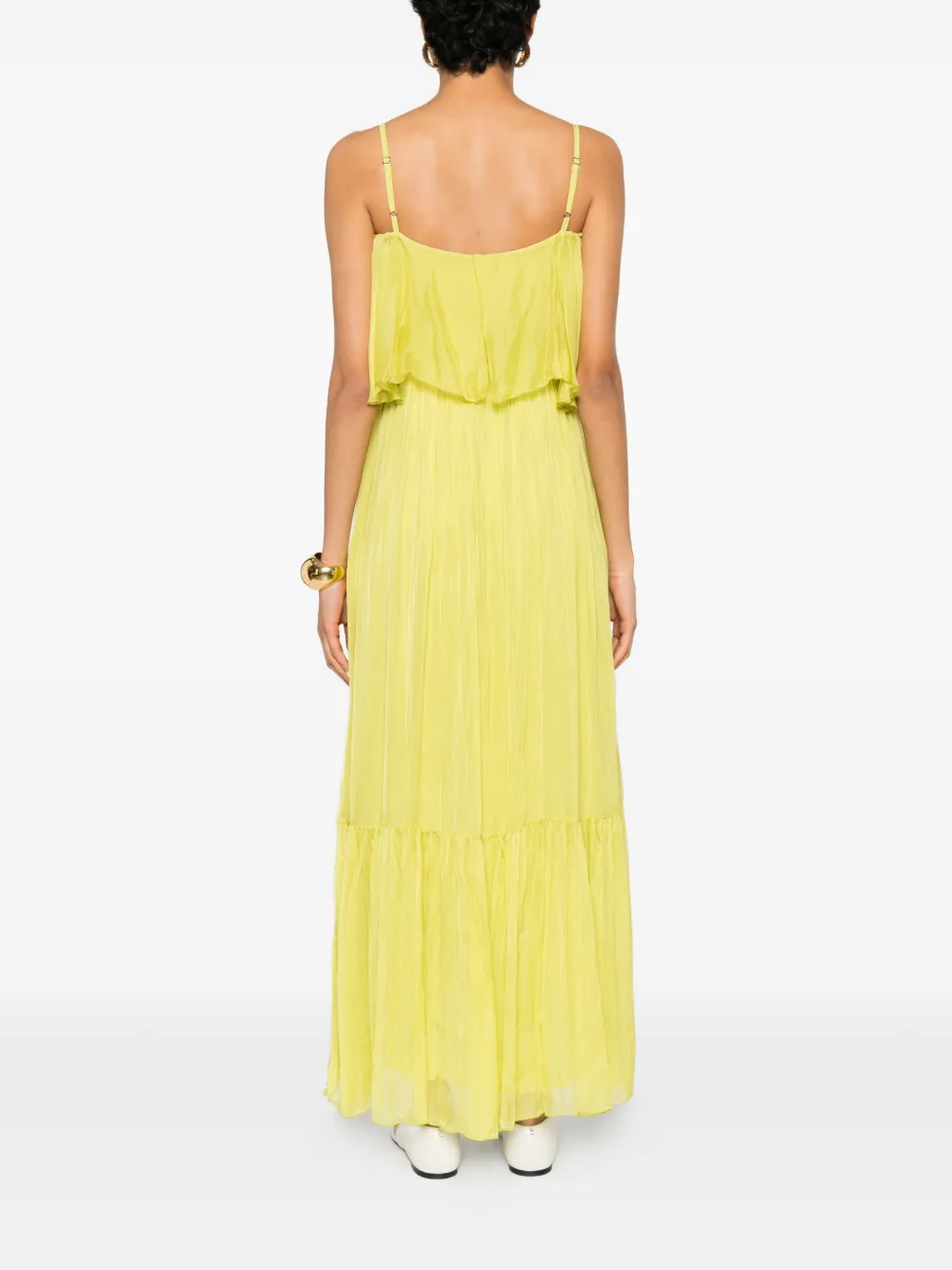 DIXIE Maxi-jurk met ruches Groen