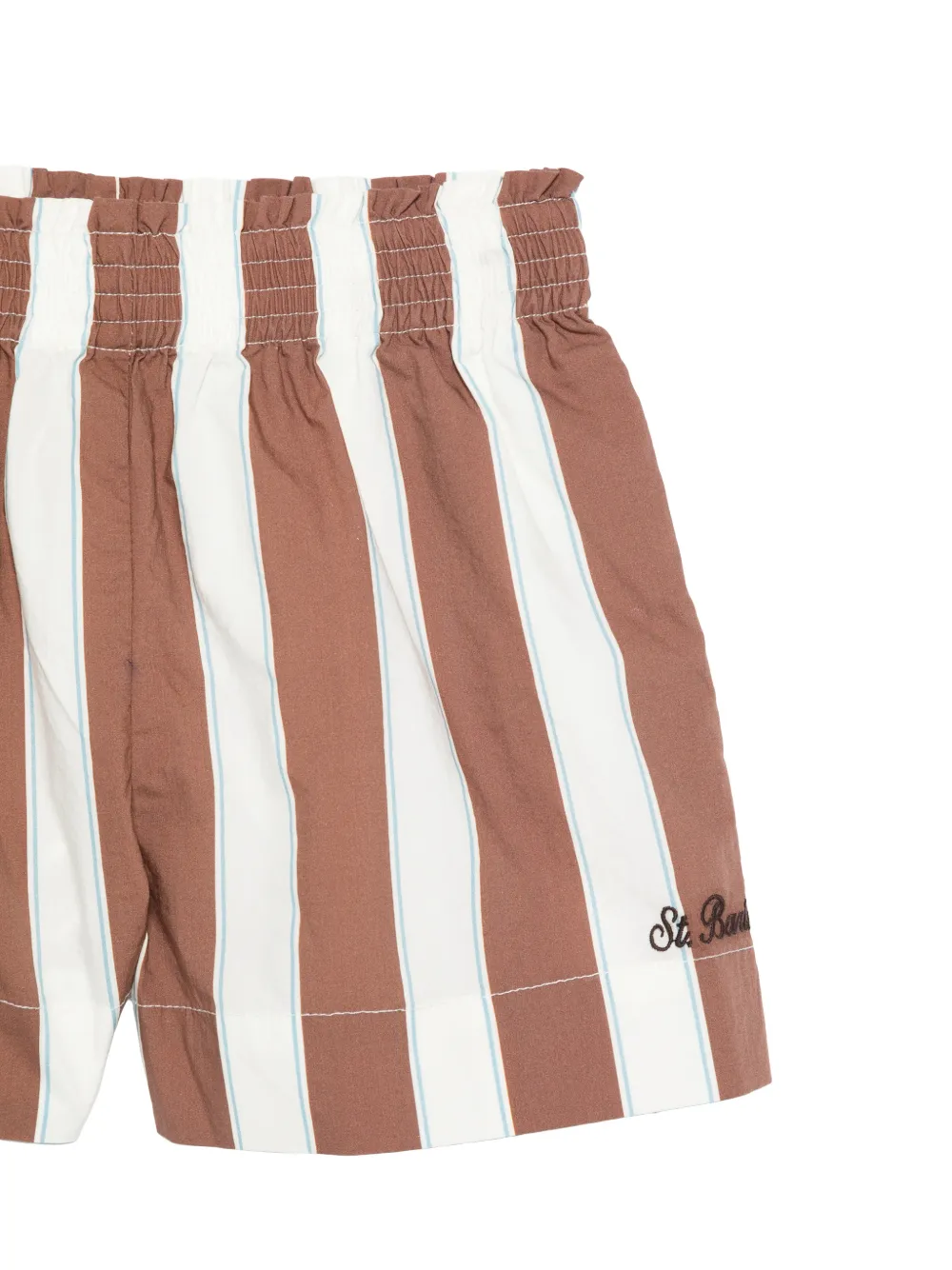 MC2 Saint Barth Kids Meave gestreepte shorts Bruin
