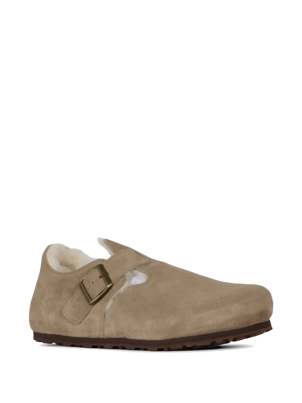 Birkenstock London buckle-fastening shearling-lined loafers Beige