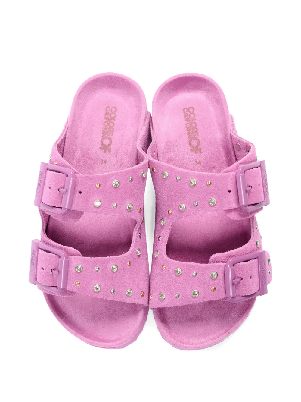 Colors Of California buckle embellished sandals Roze