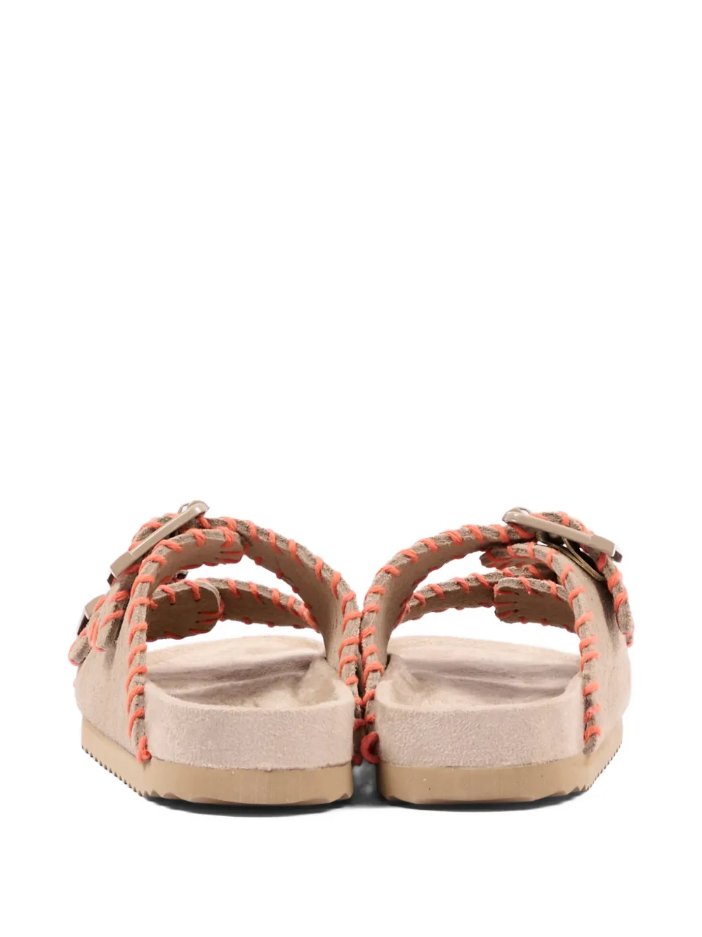Colors Of California buckle stitched leather sandals Beige