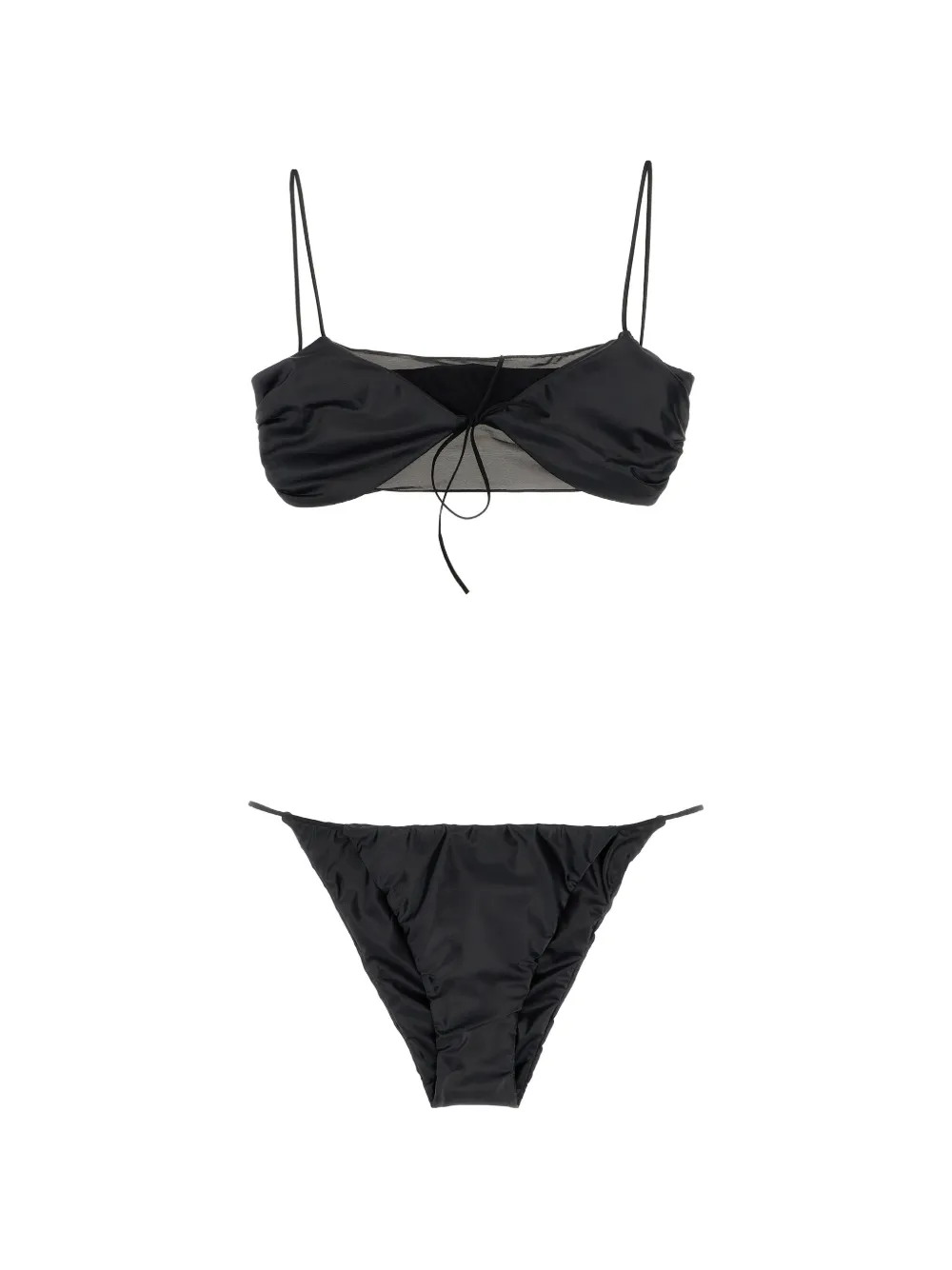 ALIS mesh bow bikini - Nero