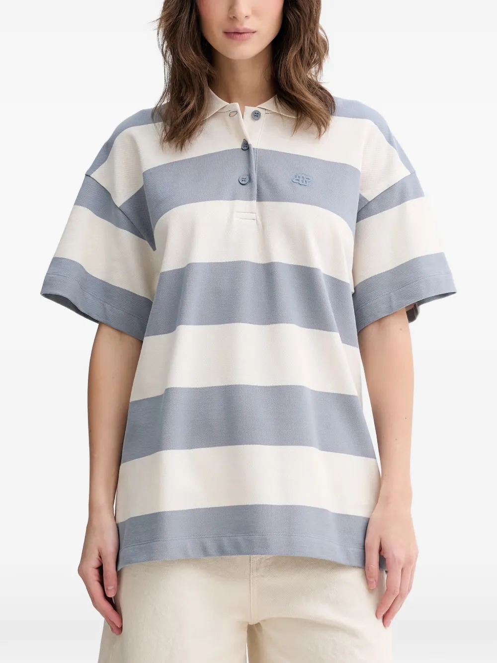 MUNTHE Baelfire striped short-sleeved polo shirt - Blu