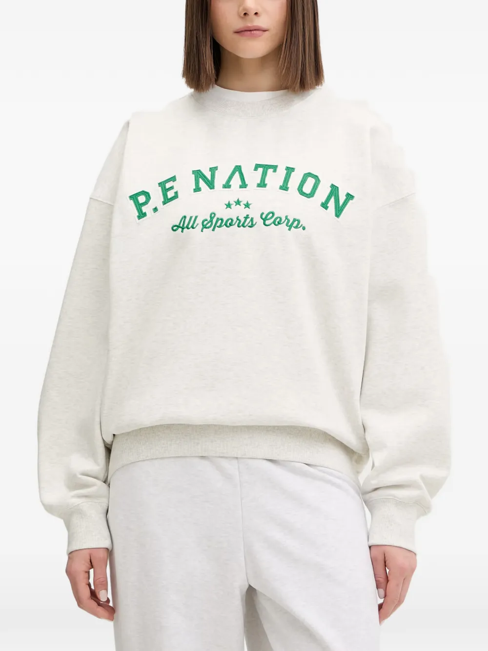 P.E Nation logo-embroidered sweatshirt - Grau