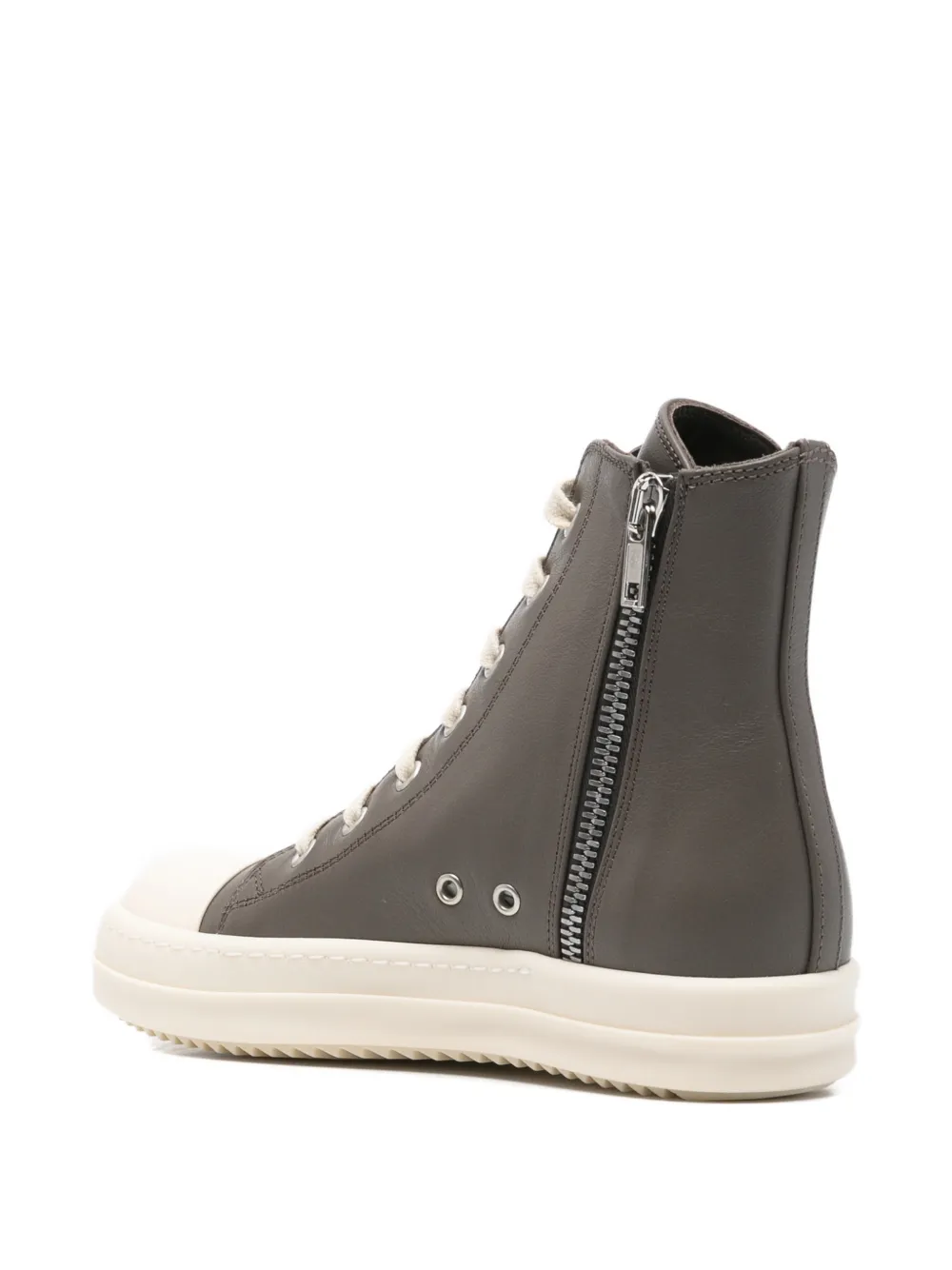 Rick Owens Kids high-top zip leather sneakers Grijs