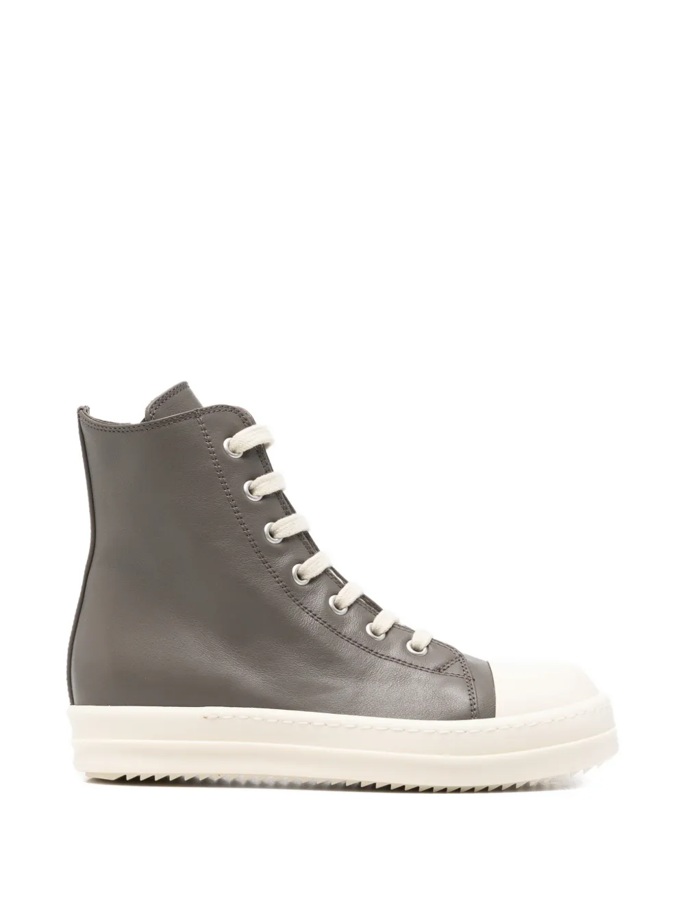 Rick Owens Kids high-top zip leather sneakers Grijs