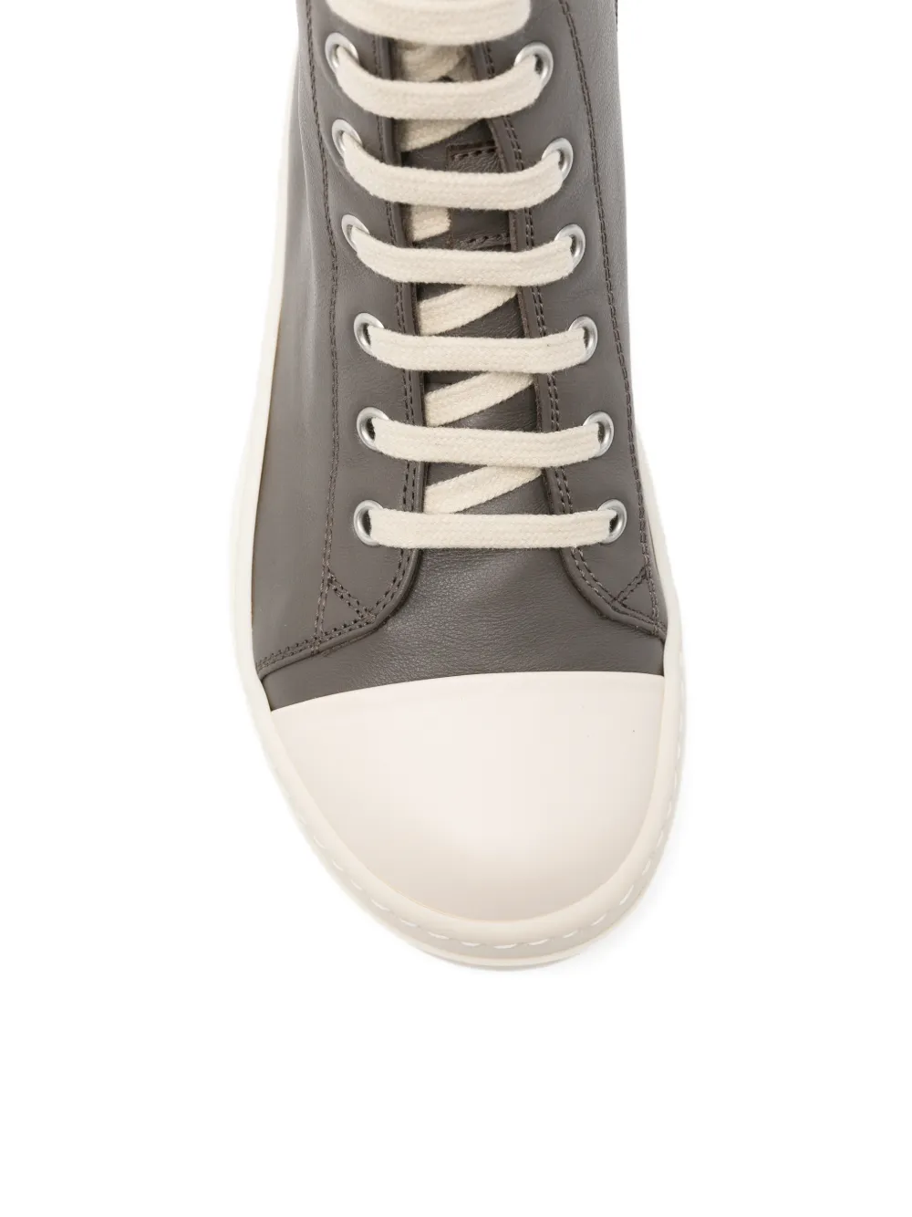 Rick Owens Kids high-top zip leather sneakers Grijs