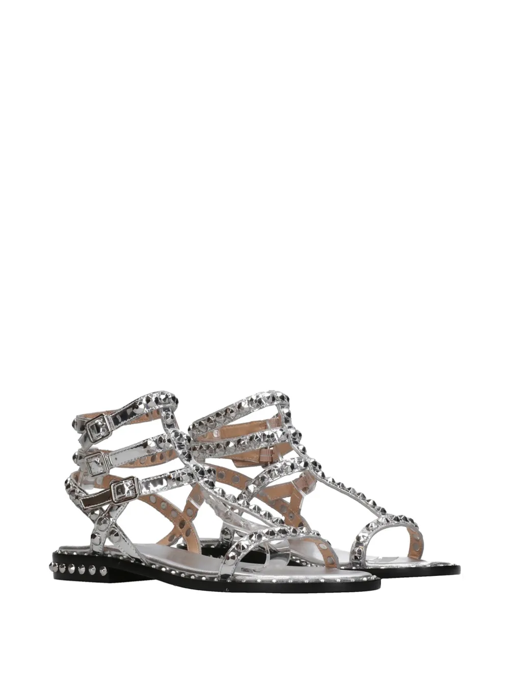 Ash Play studded buckled sandals Zilver