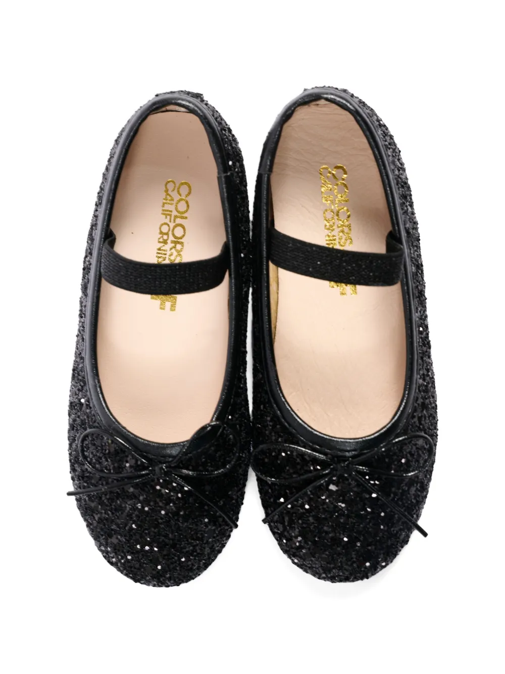 Colors Of California Ballerina's met glitterbandje Zwart