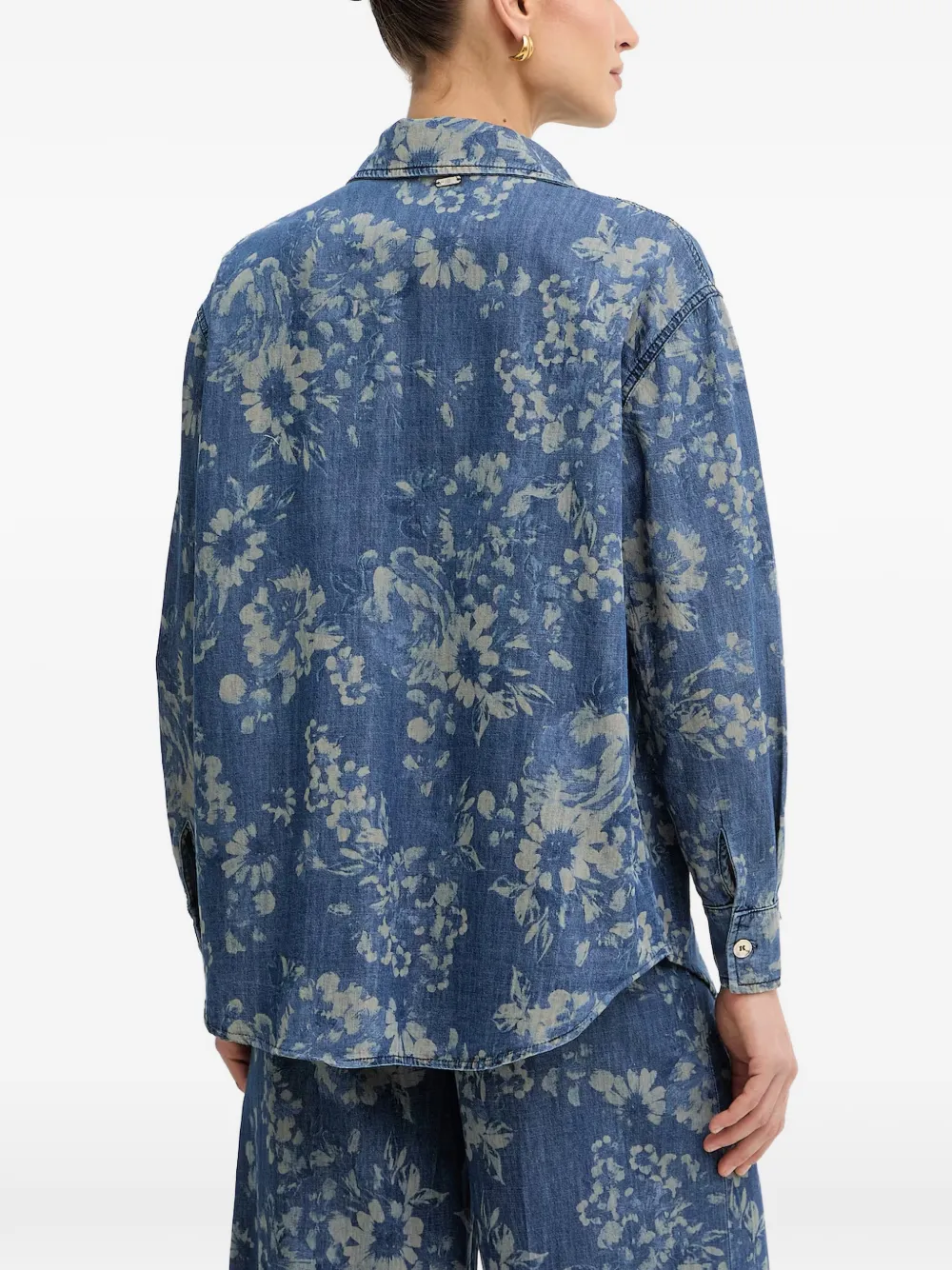 FRACOMINA Overhemd met bloemenprint Blauw