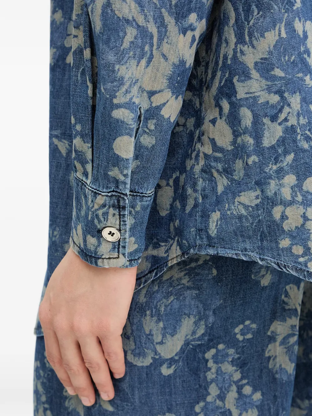 FRACOMINA Overhemd met bloemenprint Blauw
