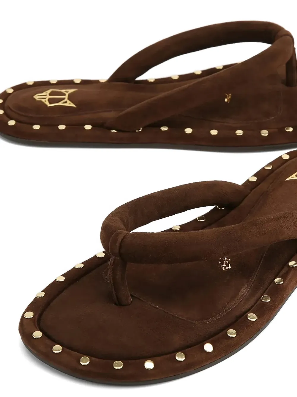 NAKED WOLFE Grenada studded padded-strap flip-flops Bruin