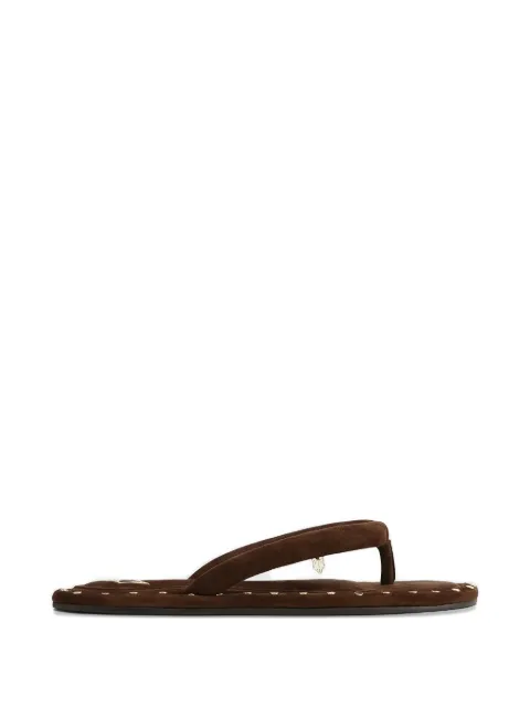 NAKED WOLFE Grenada studded padded-strap flip-flops