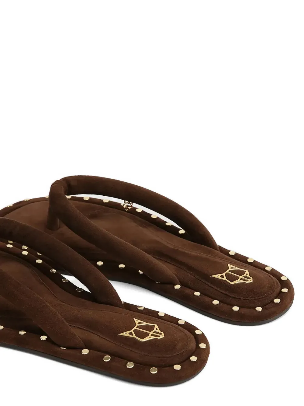 NAKED WOLFE Grenada studded padded-strap flip-flops Bruin