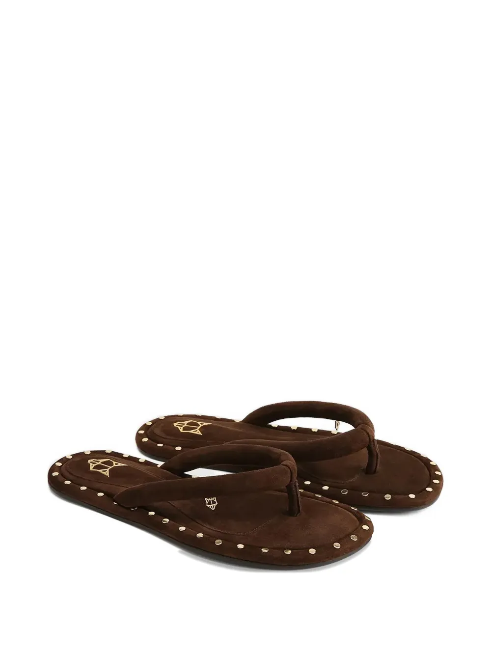 NAKED WOLFE Grenada studded padded-strap flip-flops Bruin