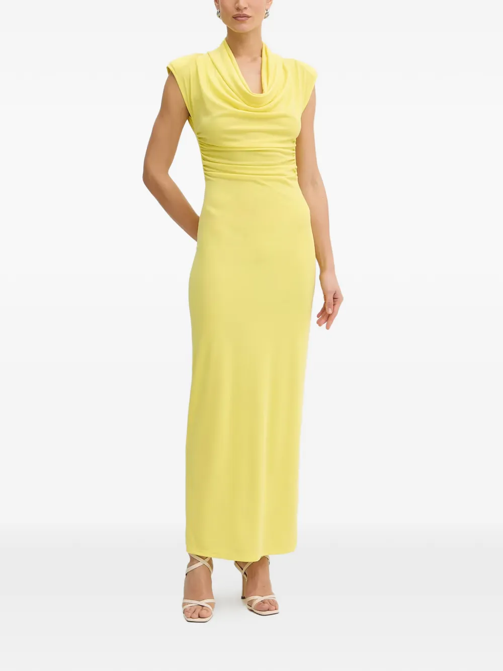 FRACOMINA cowl-neck open-back maxi dress - Giallo