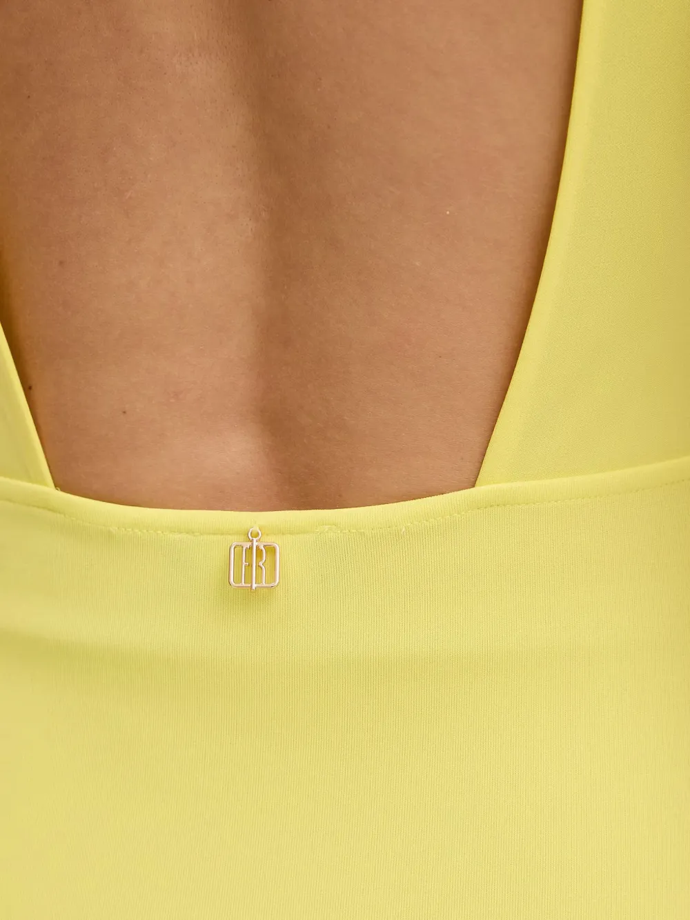 FRACOMINA Maxi-jurk met open achterkant en diepe hals Geel