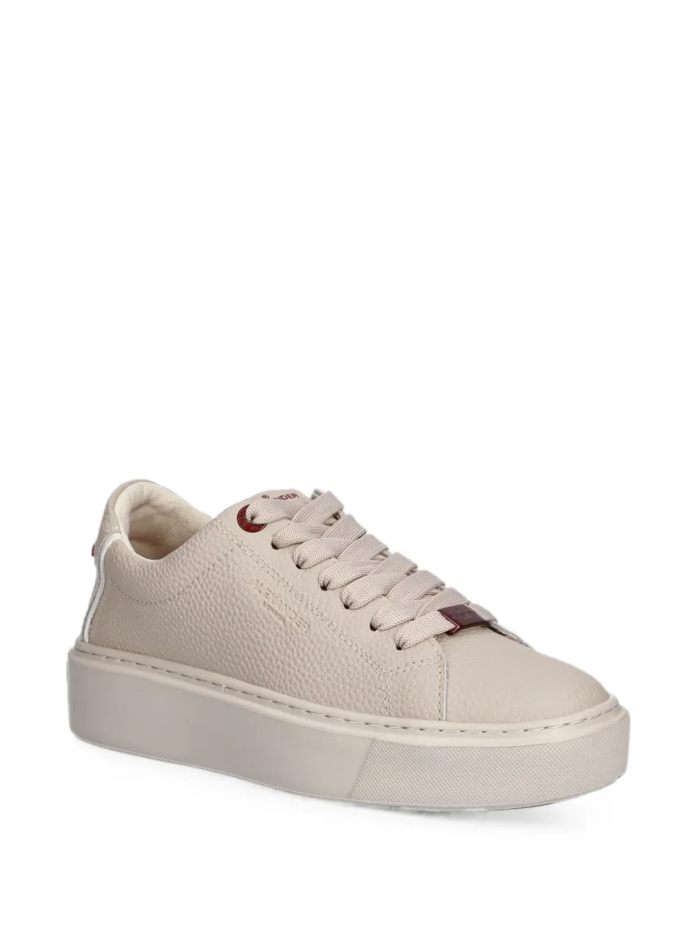 Alexander Smith London grained leather platform sneakers Beige