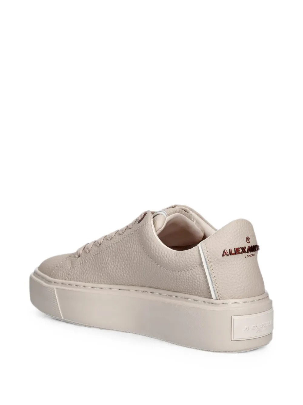 Alexander Smith London grained leather platform sneakers Beige
