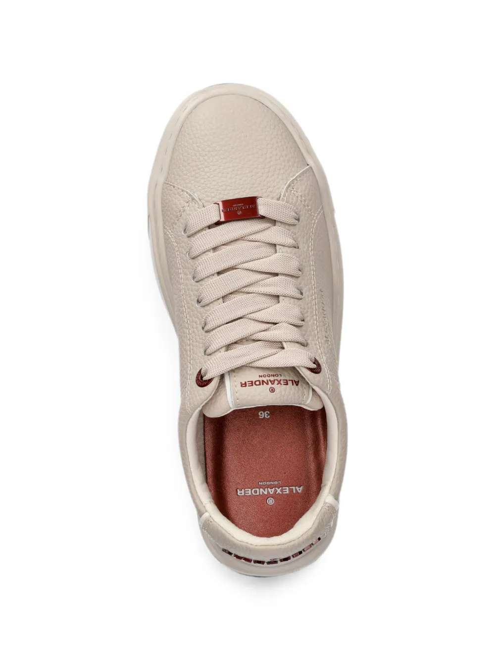 Alexander Smith London grained leather platform sneakers Beige