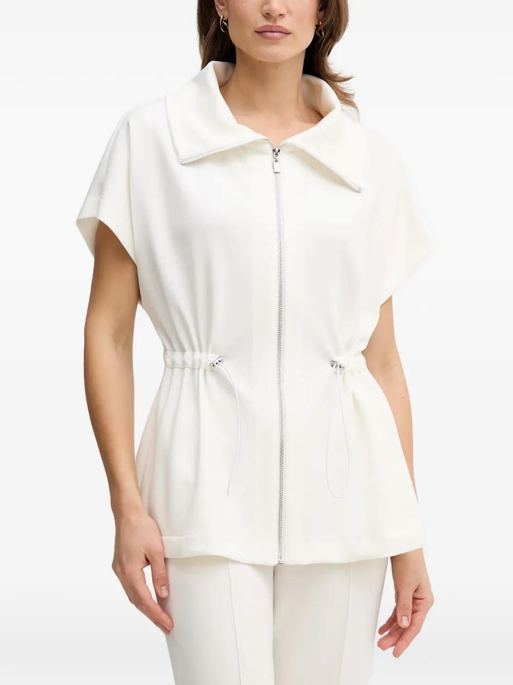 Joseph Ribkoff drawstring-waist zip-up jacket