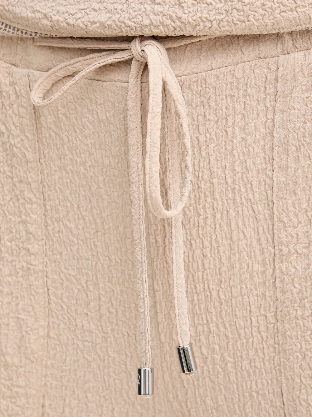 Joseph Ribkoff Palazzo broek met trekkoord en gekreukt effect Beige