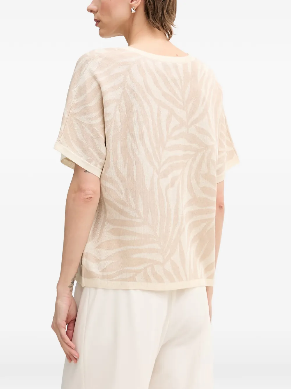 Joseph Ribkoff Top met palmblad Beige