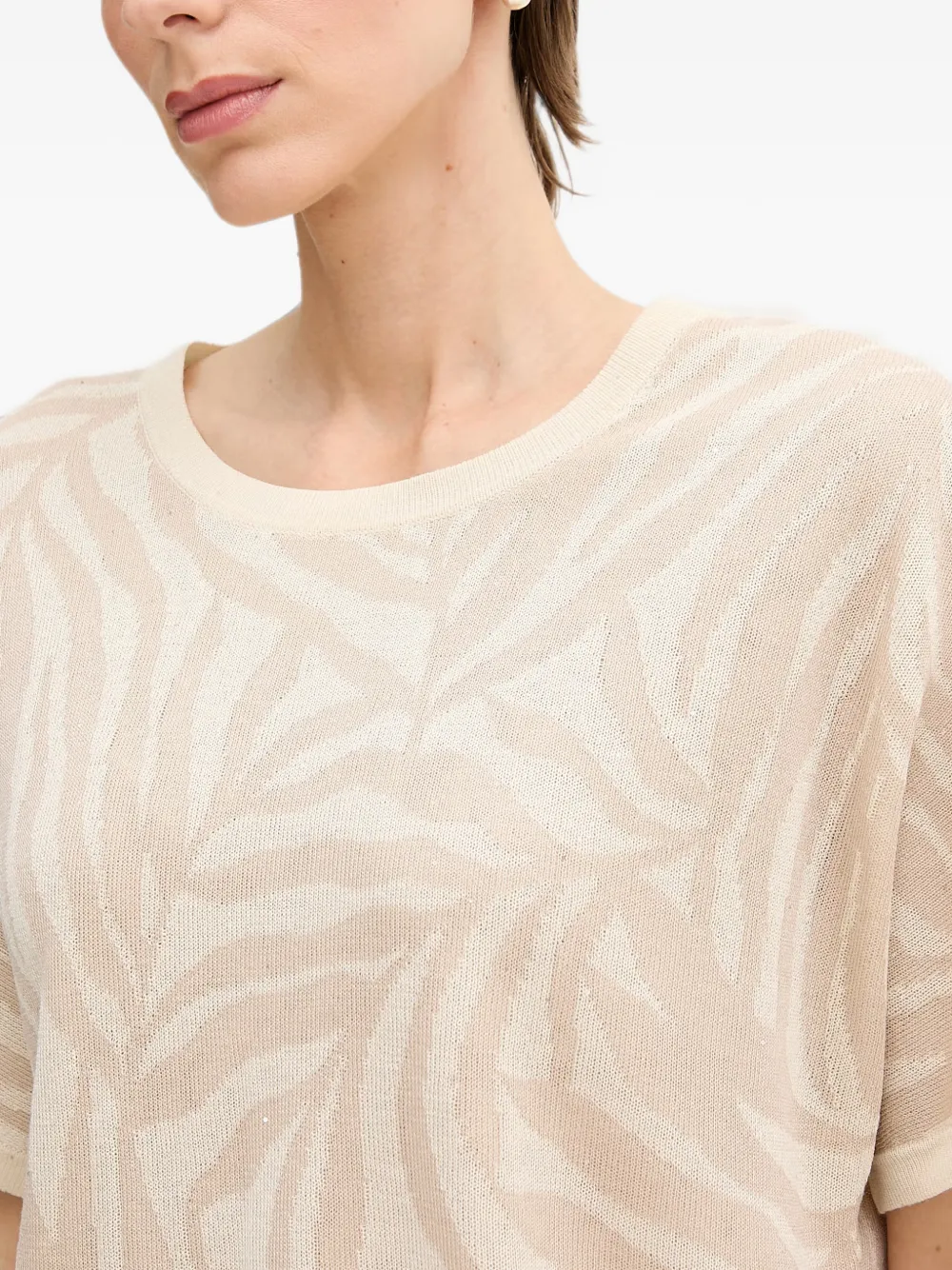 Joseph Ribkoff Top met palmblad Beige
