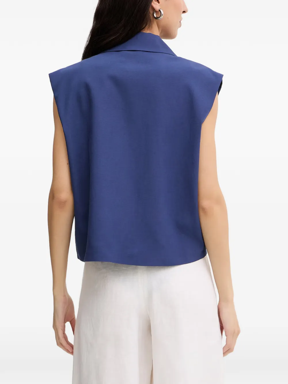 FRACOMINA Mouwloze top met dubbele rij knopen Blauw