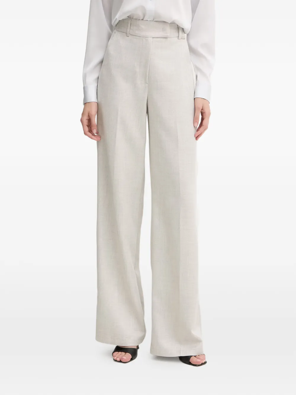 FRACOMINA pressed-crease wide-leg trousers - Toni neutri