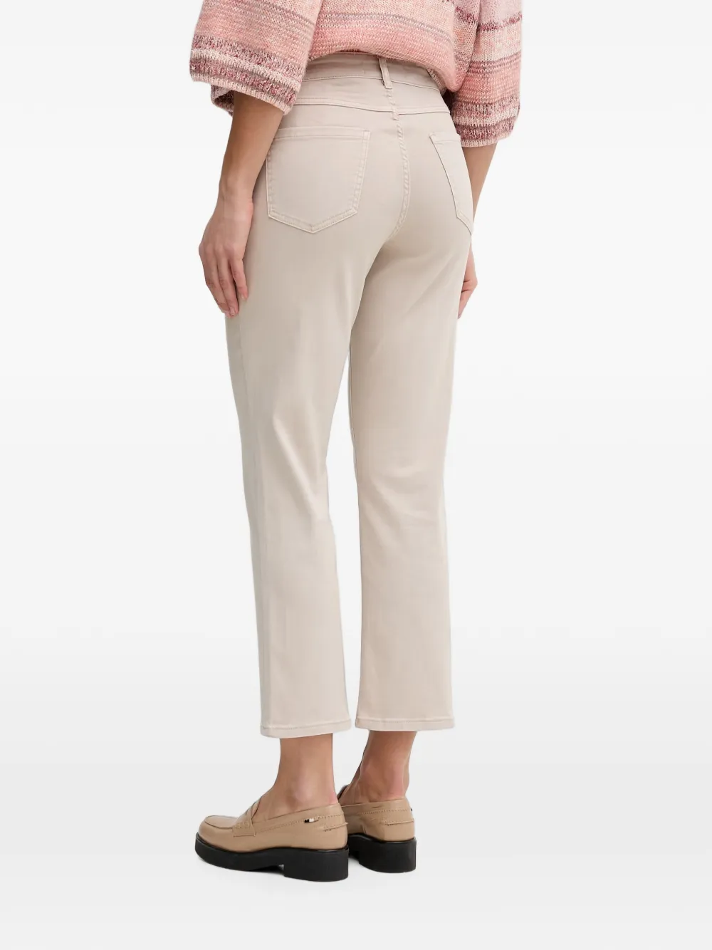 Joseph Ribkoff Straight jeans met logoplakkaat Beige