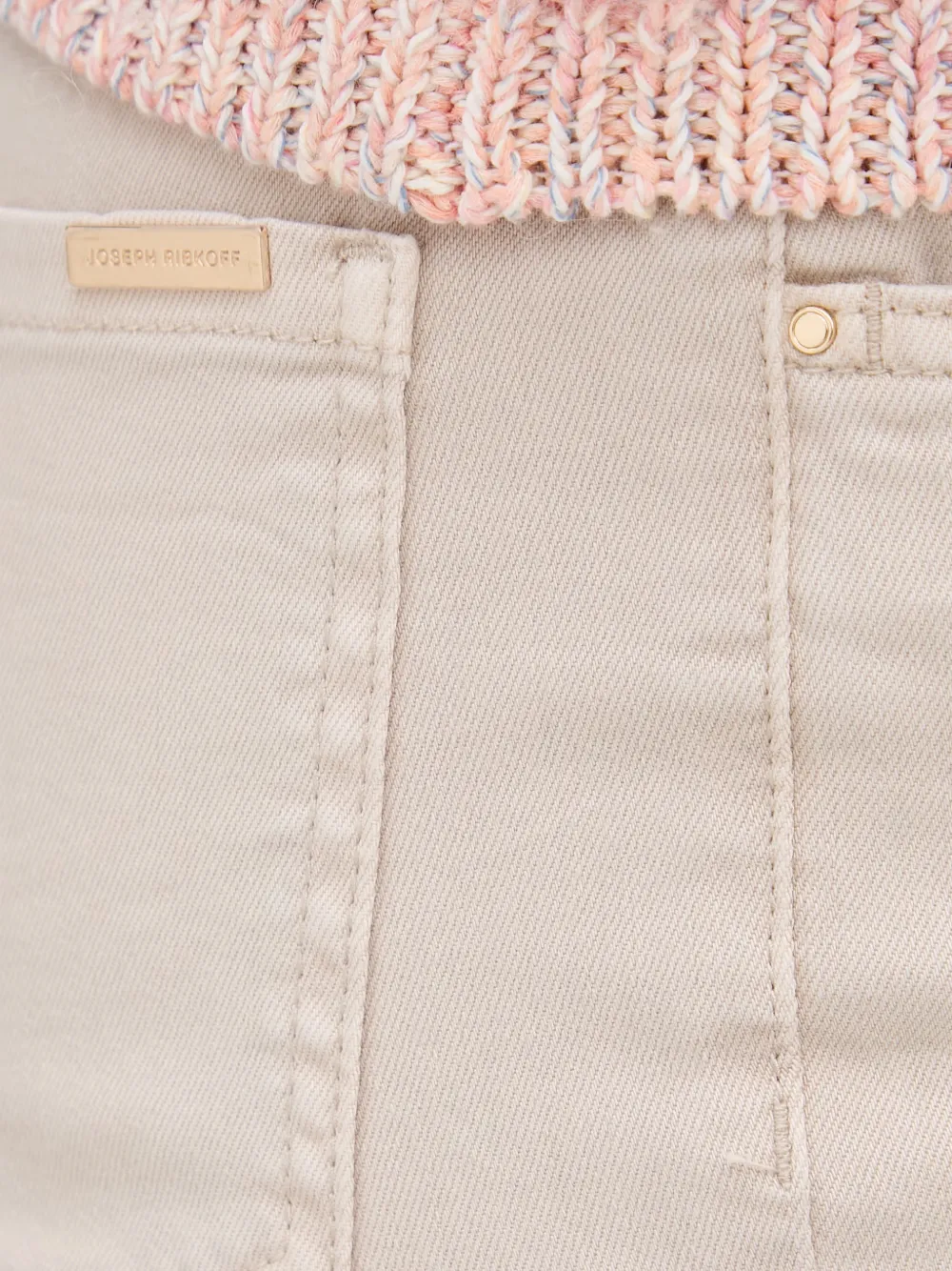 Joseph Ribkoff Straight jeans met logoplakkaat Beige