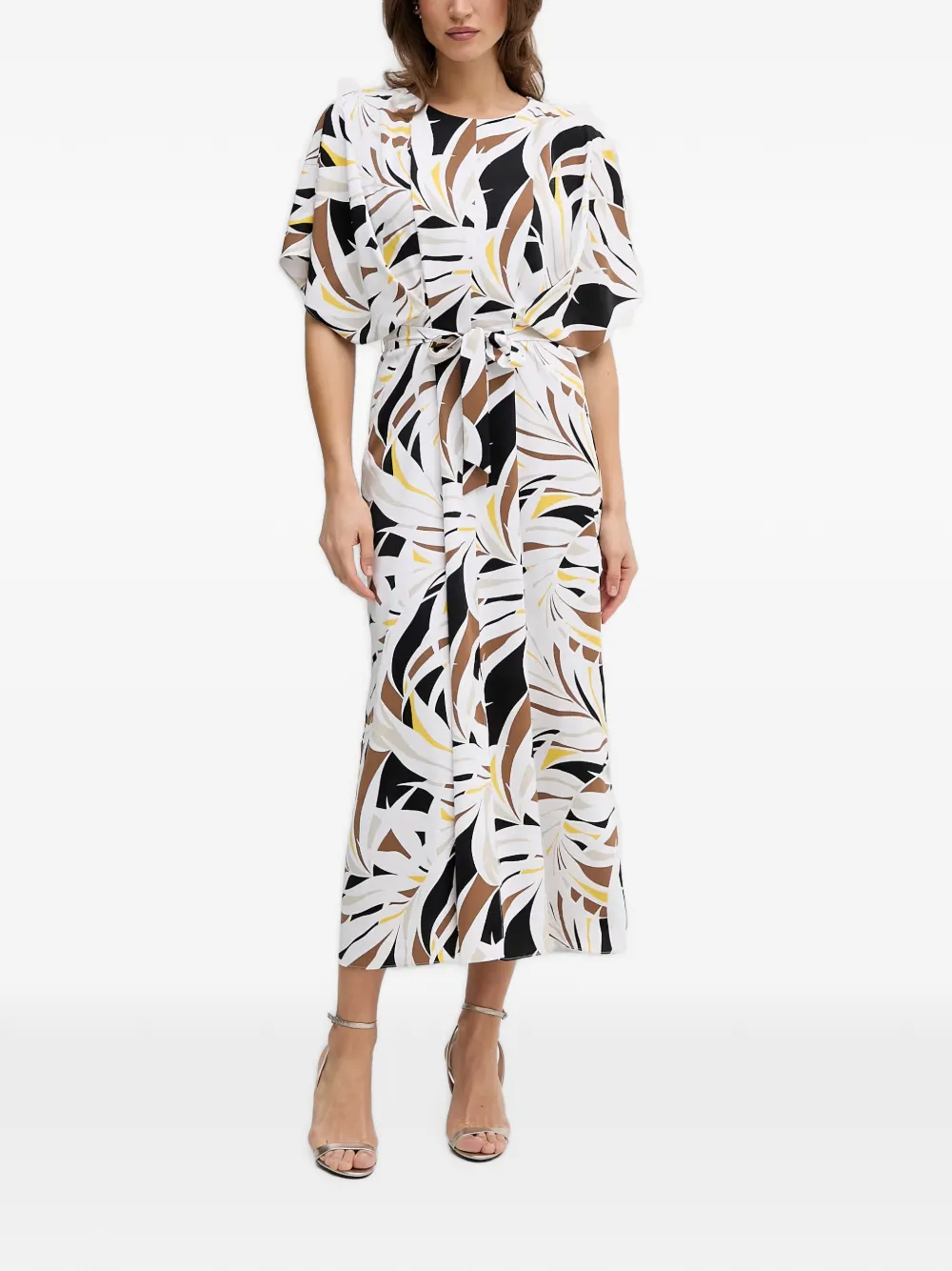 Joseph Ribkoff Abito midi con stampa - Bianco