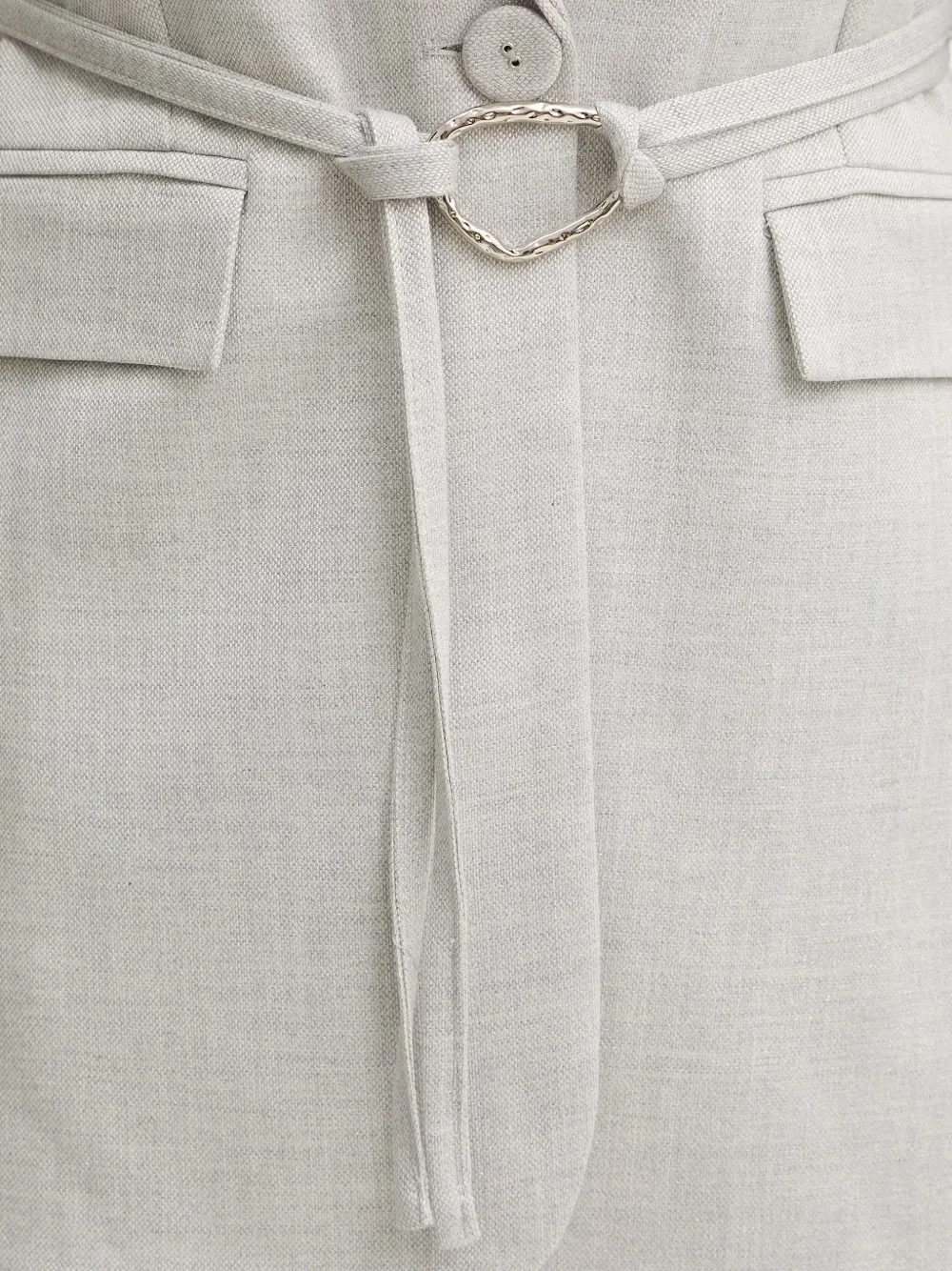FRACOMINA Blazer met gekerfde revers en ceintuur Grijs
