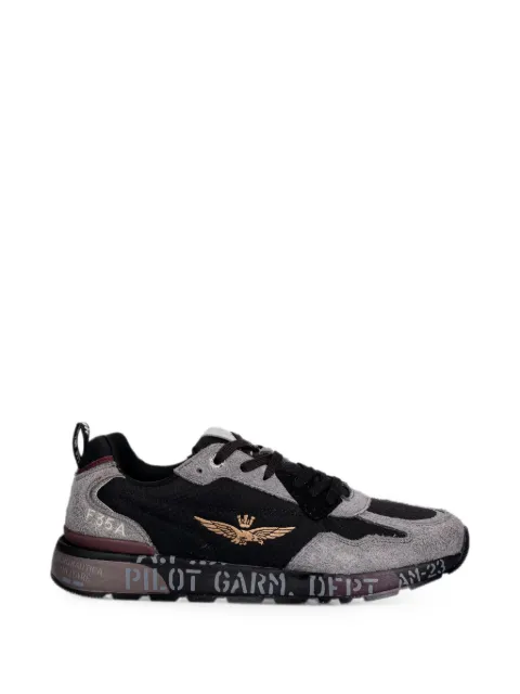 Aeronautica Militare logo-embroidered panelled low-top sneakers