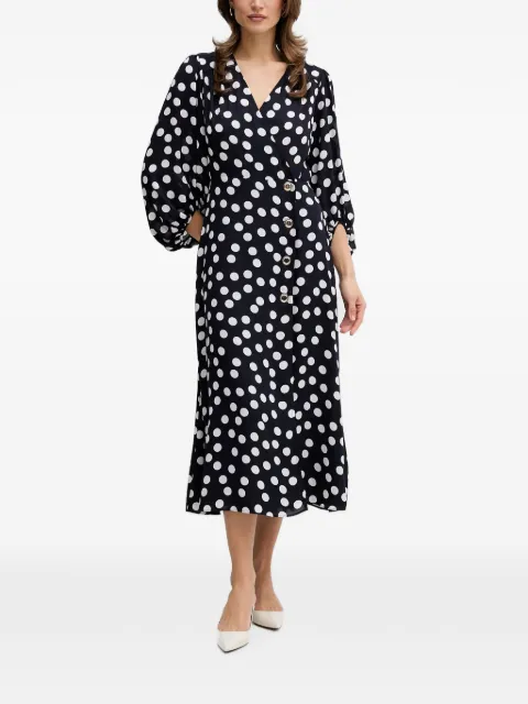 Joseph Ribkoff polka-dot button-front midi dress