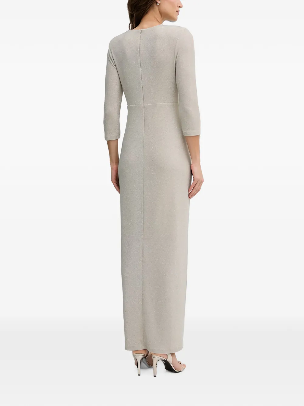 Joseph Ribkoff maxi-dress met gedraaid detail en cropped mouwen Grijs