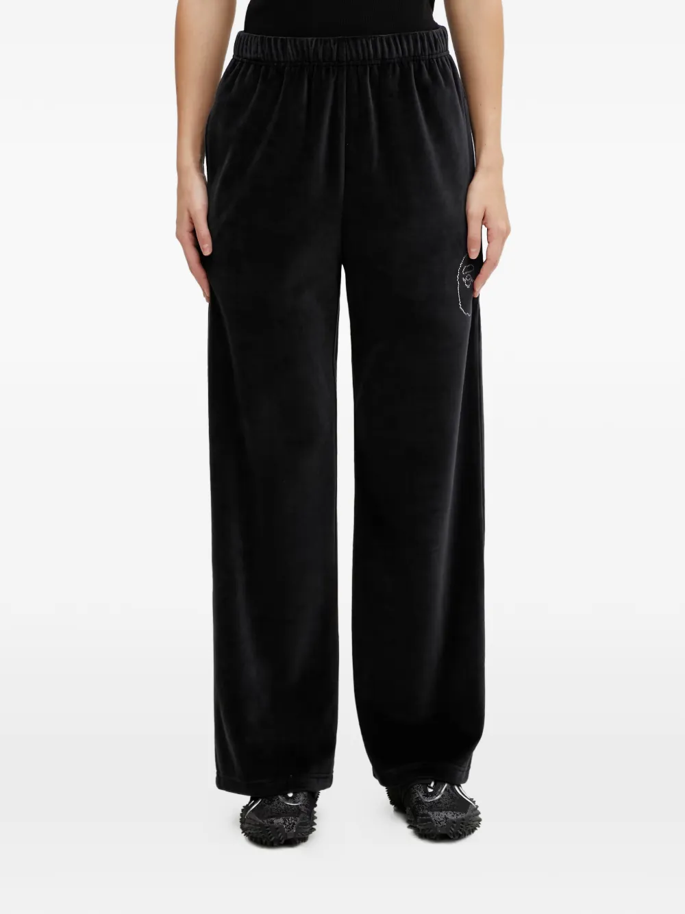 A BATHING APE® Pantaloni con strass - Nero