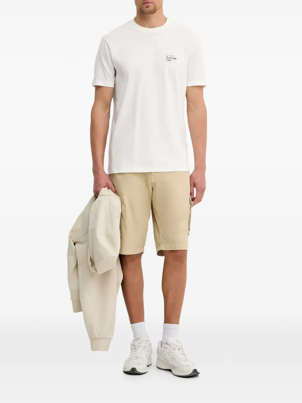 Aeronautica Militare Shorts met logoplakkaat Beige