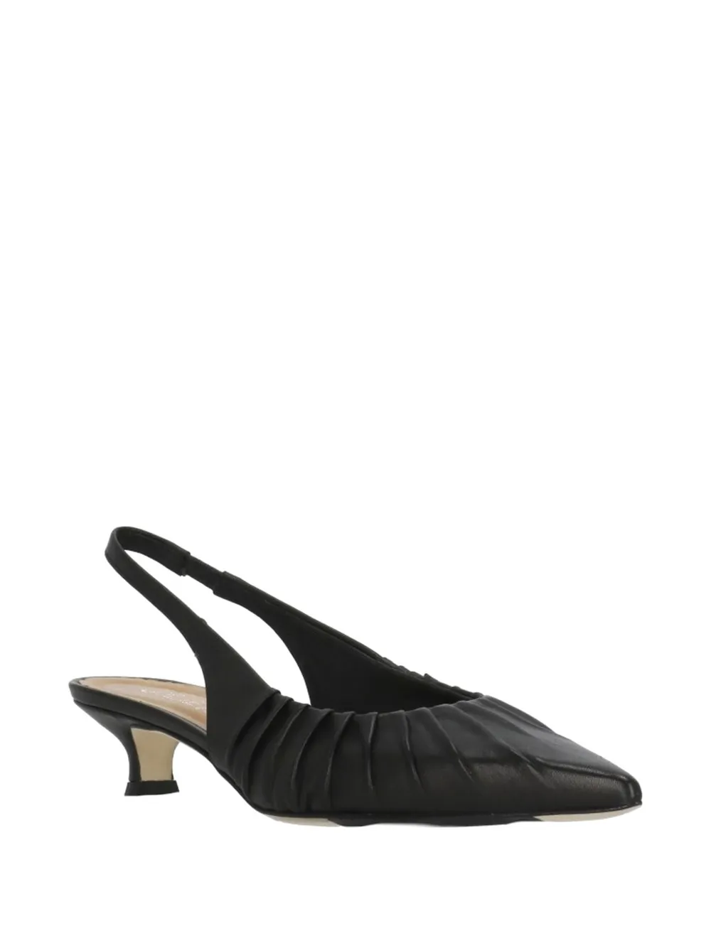 Julie Dee ruched slingback pumps Zwart