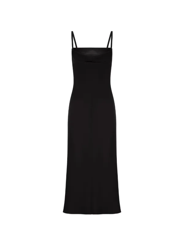 Max Mara Cady Draped Midi Dress in Black