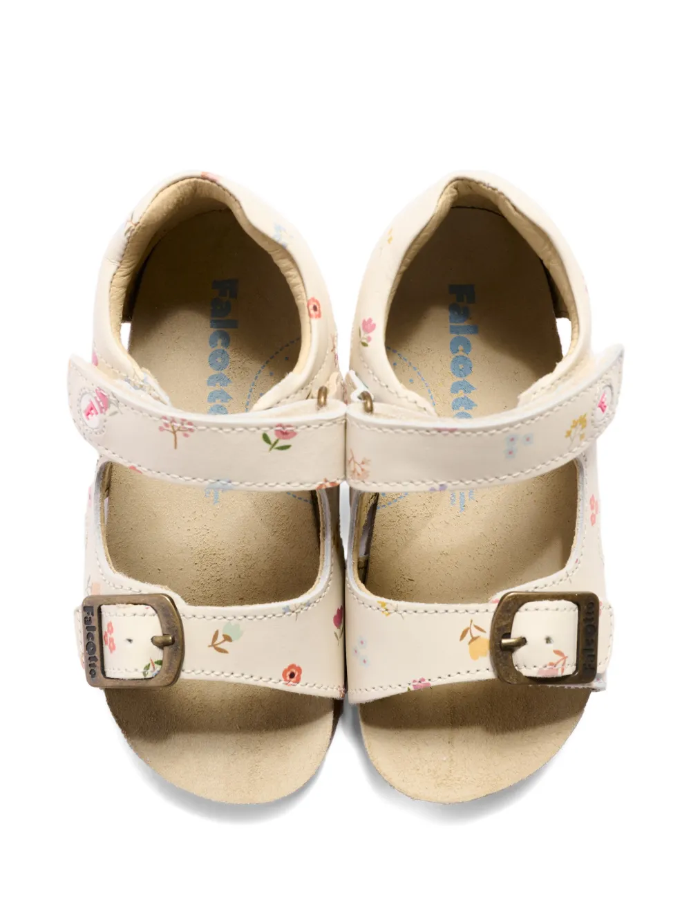 Falcotto floral buckle sandals Beige