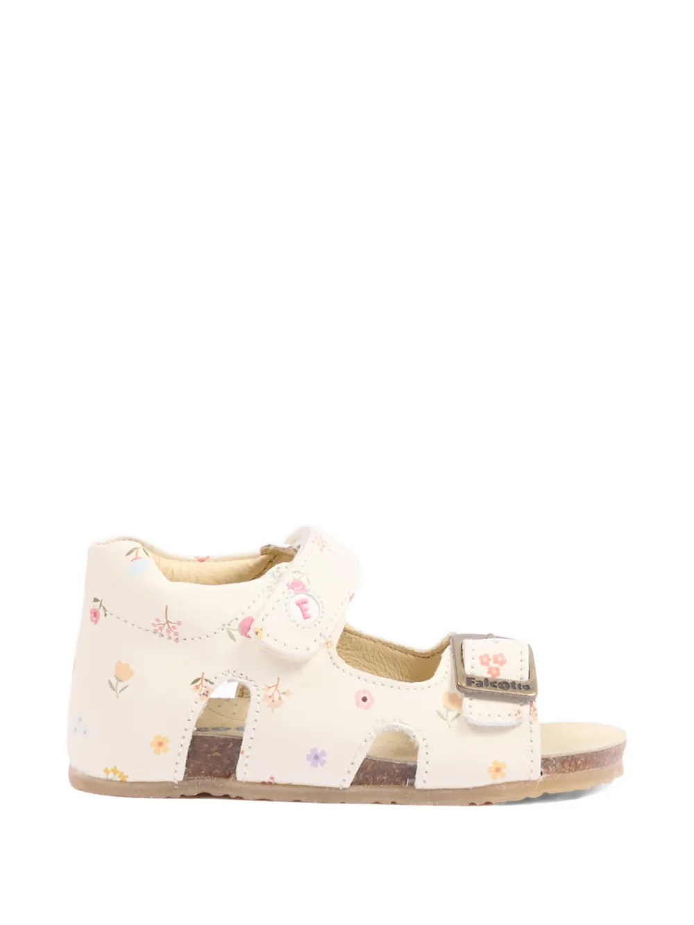 Falcotto floral buckle sandals Beige