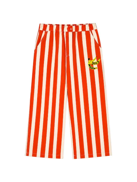 JELLYMALLOW stripe-print logo-patch trousers