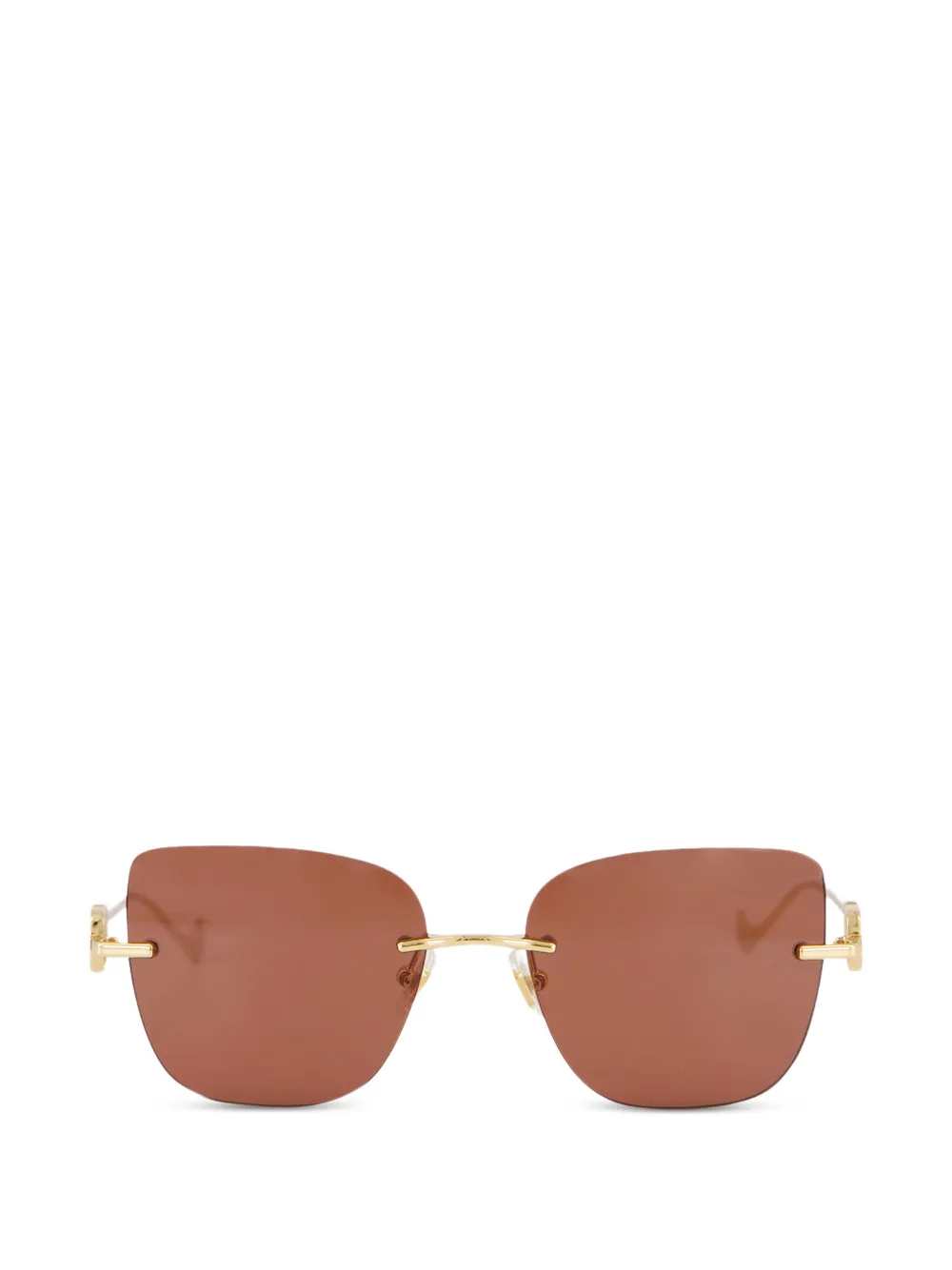 Valentino Garavani VLogo rimless square-frame sunglasses - Gold