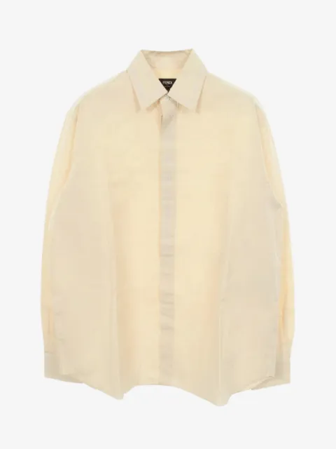 Fendi Pre-Owned camisa con detalle bordado de manga larga 2000