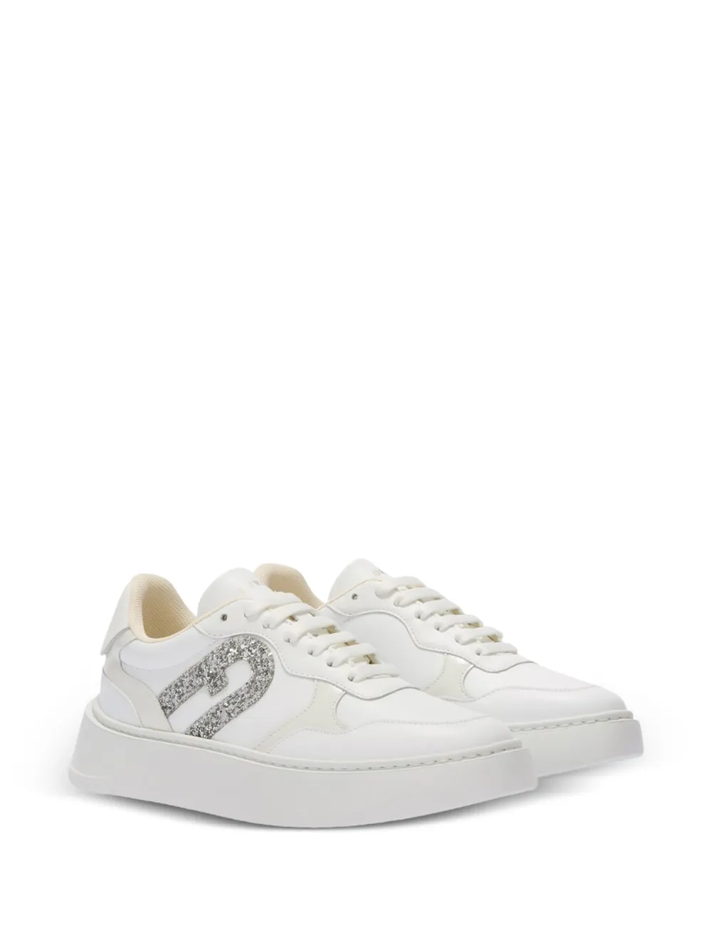 Furla logo-glitter sneakers Wit